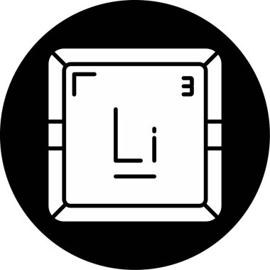 Lityum Li kimyasal element simgesi. Periyodik tablonun kimyasal elementi. Atom numarası ile imzala