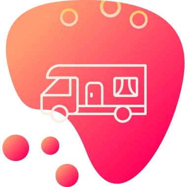 karavan web simgesi basit illüstrasyon