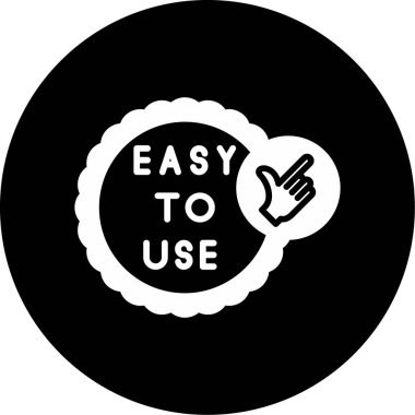El ve Kullanımı Kolay düğme simgesi. vektör illüstrasyonu                            
