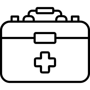 İlk Yardım Kit web simgesi, vektör illüstrasyonu 