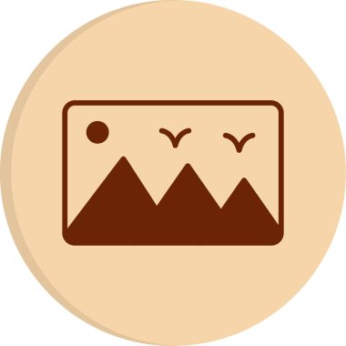 Dağ manzarası simgesi, vektör illüstrasyonu