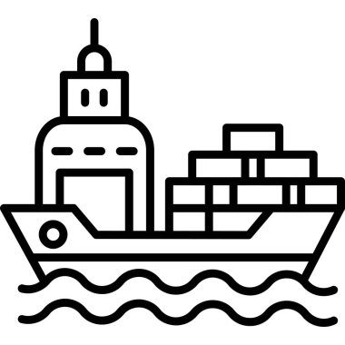 kargo gemisi. Web simgesi basit illüstrasyon