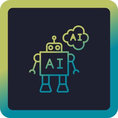 Yapay zeka. robot ikon vektör illüstrasyonu 