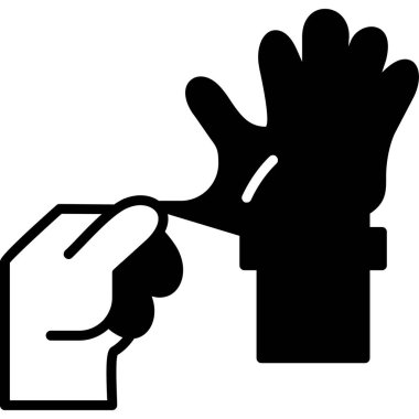 Lastik Eldiven simgesi, vektör illüstrasyonu 