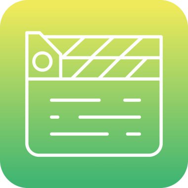 Alkış tahtası simgesi. Film yapma işareti, vektör illüstrasyonu