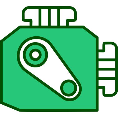 Araba Motoru Web simgesi, vektör illüstrasyonu