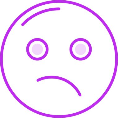 üzgün emoji simgesi, basit tasarım illüstrasyonu 