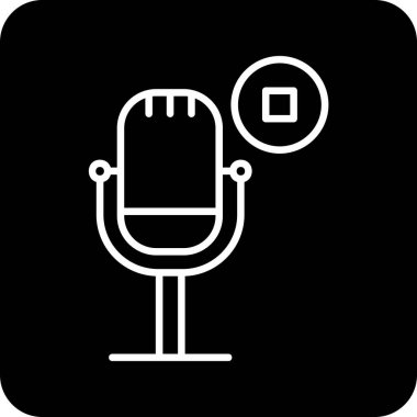 Podcast düz simgesini, vektör illüstrasyonunu durdur  