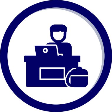ofis çalışanı simgesi vektör illüstrasyon