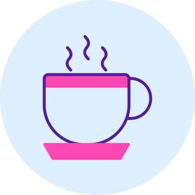 Kahve Kupası web simgesi, vektör çizim 