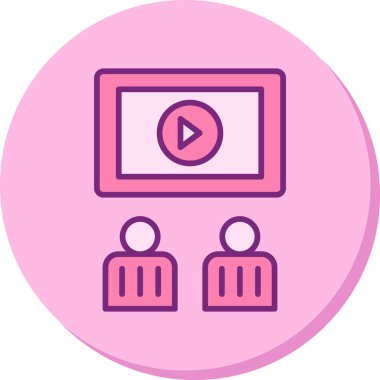 Sinema, çevrimiçi video oynatıcı vektör illüstrasyonu