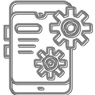 Mobil Ayarlar ikon vektör çizimi