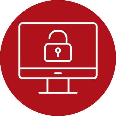 Güvenli olmayan bilgisayar vektör simgesi modern basit illüstrasyon