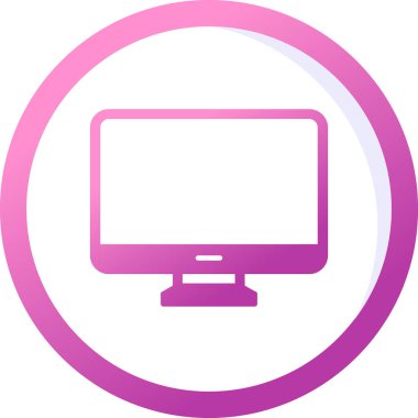 Bilgisayar monitörü. Web simgesi basit illüstrasyon 