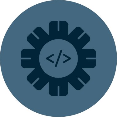 Simge kodlanıyor. Yazılım Geliştirme İşareti, Vektör İllüstrasyonu 