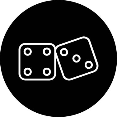 oyun zarları simgesi, vektör illüstrasyonu 