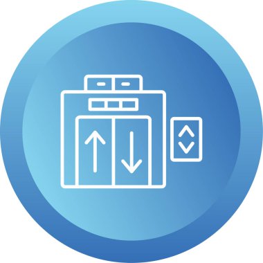 Asansör web simgesi, vektör illüstrasyonu