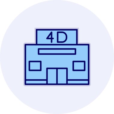 4d Sinema ikonu vektör illüstrasyonu