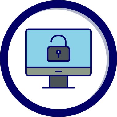 Güvenli olmayan bilgisayar vektör simgesi modern basit illüstrasyon