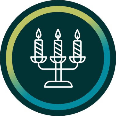 Bir şamdan ağ simgesinin vektör illüstrasyonu 