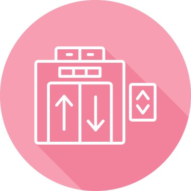 Asansör web simgesi, vektör illüstrasyonu