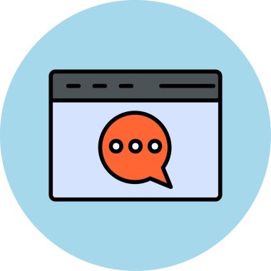 Web sohbet renk çizgisi vektörü simgesi 