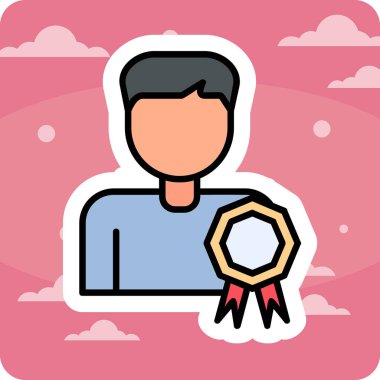 En İyi Çalışan simgesi vektör illüstrasyonu 