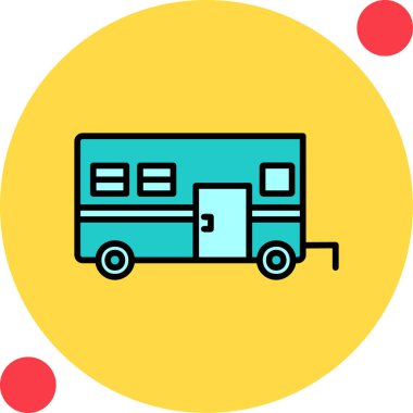 Camper van simge vektör çizim