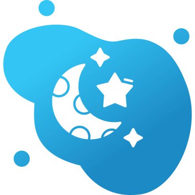 Yıldızlı ay. Web simgesi basit illüstrasyon 