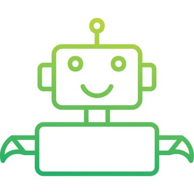 robot düz simgesi, vektör illüstrasyonu 