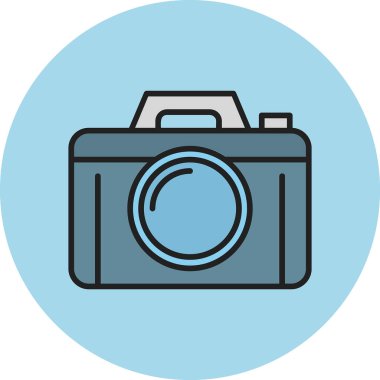 Bir fotoğraf makinesi simgesinin vektör illüstrasyonu