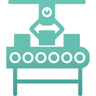 Üretim süreci simgesi, vektör illüstrasyonu basit tasarım