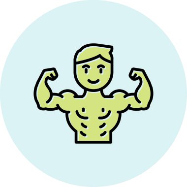 Vücut geliştirici. Web simgesi basit illüstrasyon