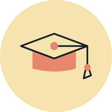Mortarboard web simgesi basit illüstrasyon