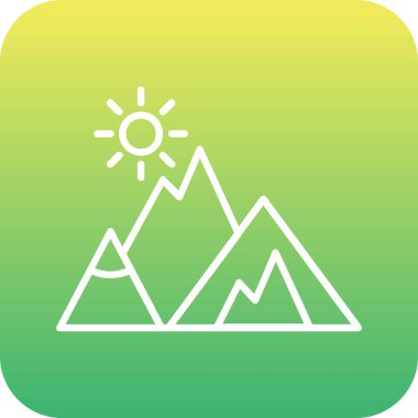 Dağlar. Web simgesi basit illüstrasyon  