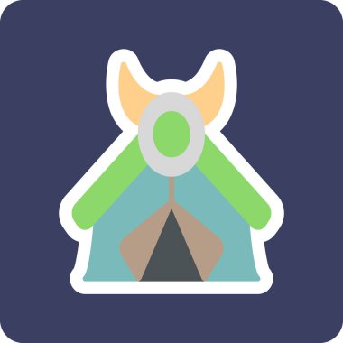 kamp çadırı simgesi web basit illüstrasyon