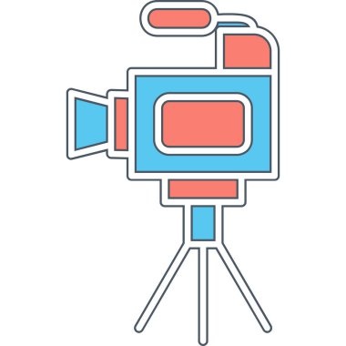 Film kamerası. Web simgesi basit illüstrasyon 