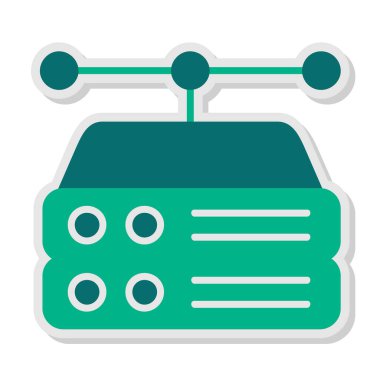 bilgisayar sunucu simgesi, vektör illüstrasyonu basit tasarım