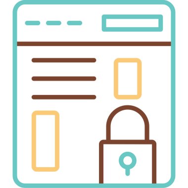 Tarayıcı Kilidi web simgesi, vektör illüstrasyonu