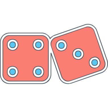 oyun zarları simgesi, vektör illüstrasyonu 