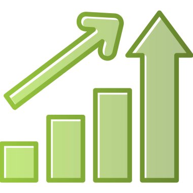 Büyüme grafiği Web simgesi vektör illüstrasyonu