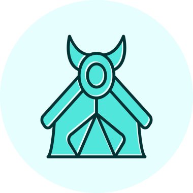 kamp çadırı simgesi web basit illüstrasyon