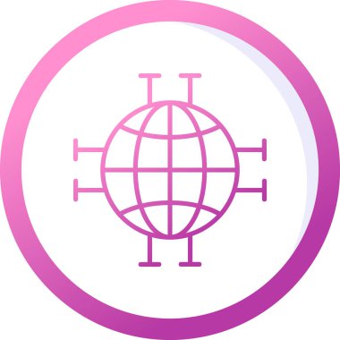 Dünya çapında web simgesi vektör illüstrasyonu               