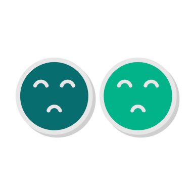 Üzgün surat ifadeleri. Web basit illüstrasyonu