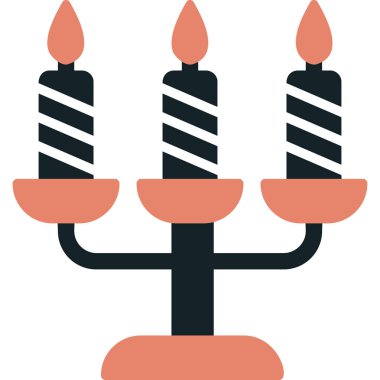 Bir şamdan ağ simgesinin vektör illüstrasyonu 