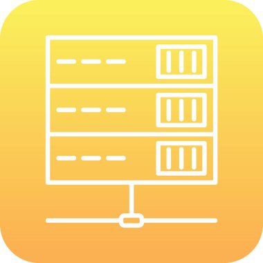 bilgisayar sunucu simgesi, vektör illüstrasyonu basit tasarım
