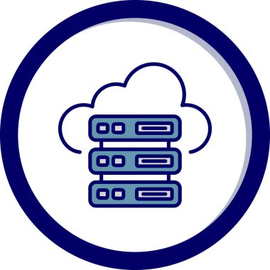 Bulut Sunucusu simgesi, vektör illüstrasyonu basit tasarım