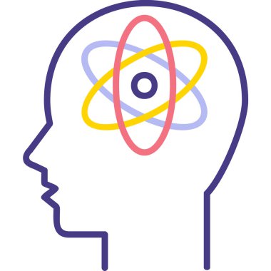 İnsan beyni simgesi, basit vektör çizimi 