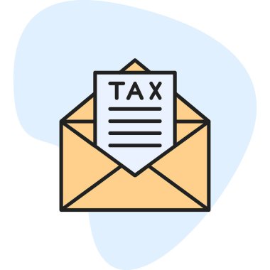 Vergi posta simgesi, vektör illüstrasyonu