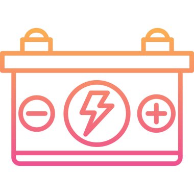 Araba pil simgesi, vektör çizim 